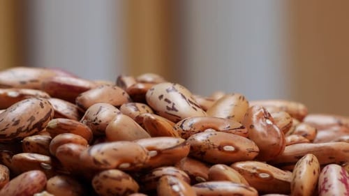 Close Up of Pinto Beans on Display