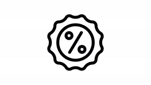 Minimalist Percentage Discount Icon Animation