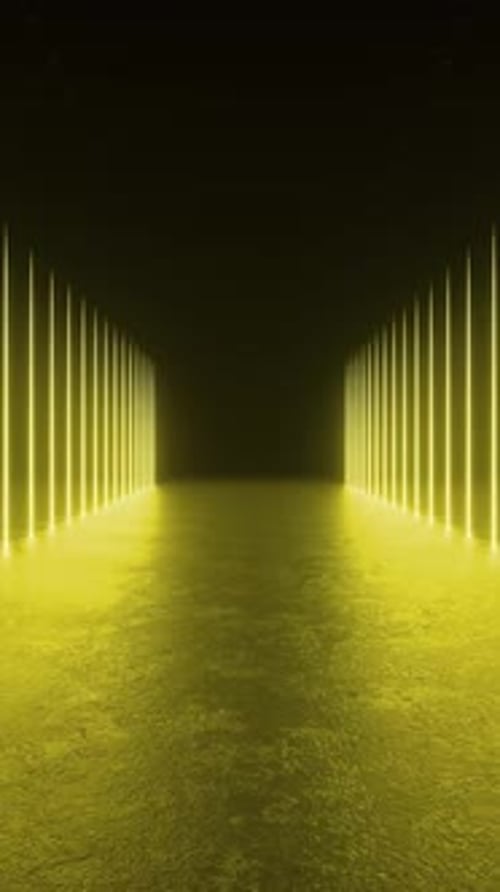 Explore a tunnel of yellow lights