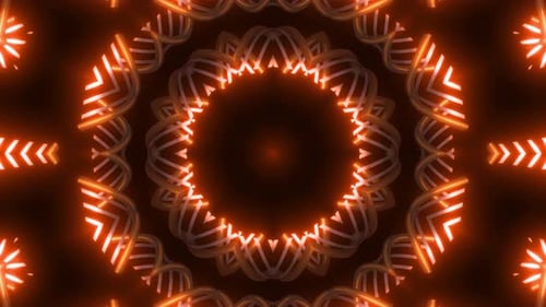 Abstract Geometric Glowing Symmetrical Pattern Looping Background