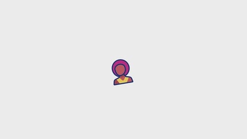 Flat Design Animated Icon of a Person with an Afro