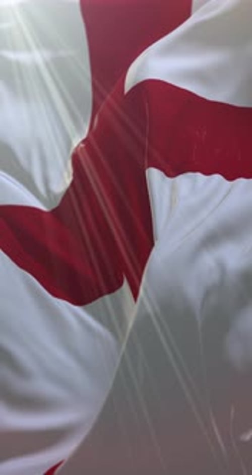 England Flag Waving with Sunlight Loop for Vertical Content