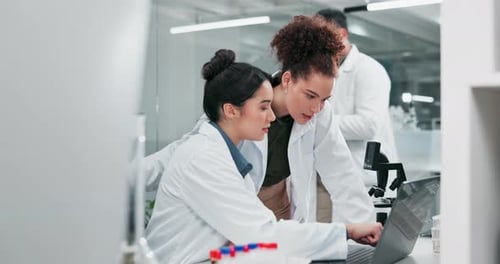 Scientists Collaborate in Bright Modern Laboratory Setting