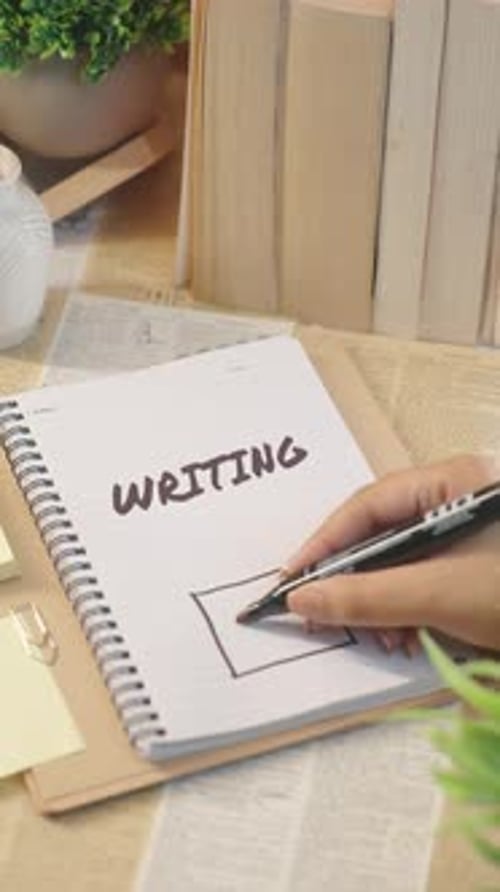 Completing a Writing Task List Checkbox