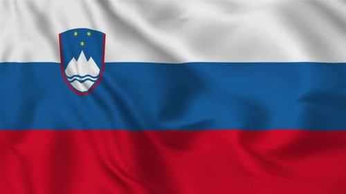 Realistic Waving Flag of Slovenia National Symbol Animation