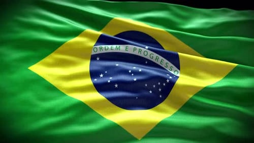 Realistic Waving Brazilian Flag Loopable Animation