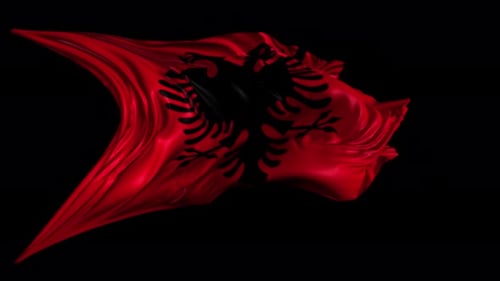 Realistic Waving Albania Flag Loop