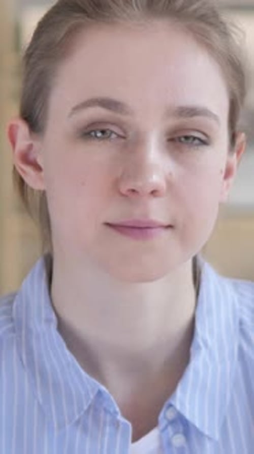 Close Up of Young Woman with Fair Hair