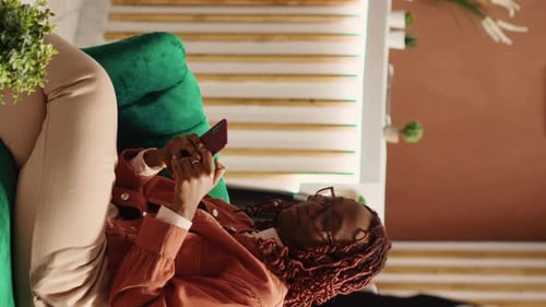 Vertical Video Newlywed Couple Waiting in Hotel Lobby