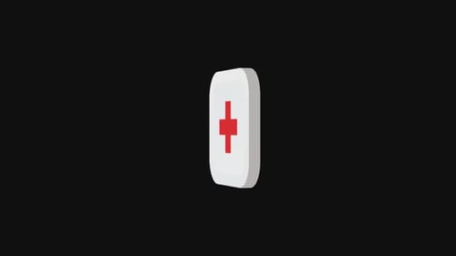 Animated 3D Medical Cross Healthcare Icon Rotation Loop