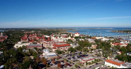 Saint augustine Florida cityscape aerial view on a sunny summer day