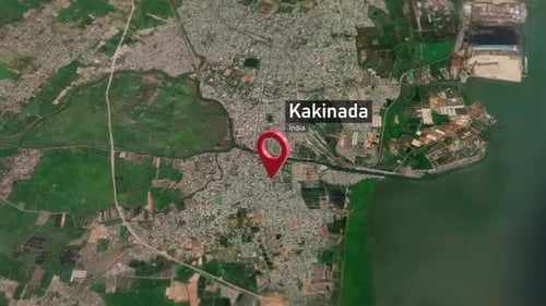 Kakinada City Map Zoom (India) from Space to Earth