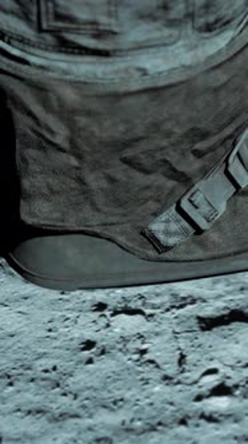 Lunar Astronaut Walking on the Moon's Surface and