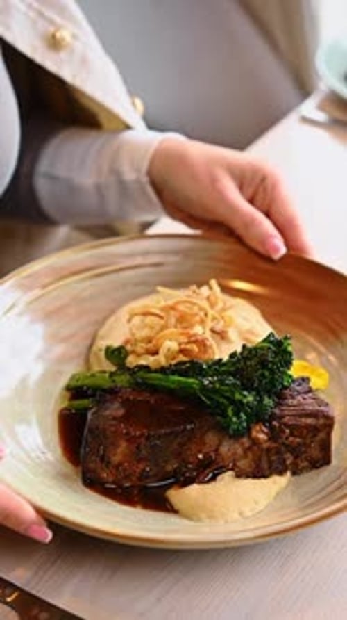 Delicious Plate of Beef Short Rib and Vegetables