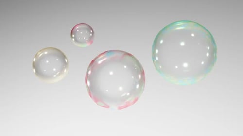Abstract Floating Soap Bubbles Motion Graphic Background