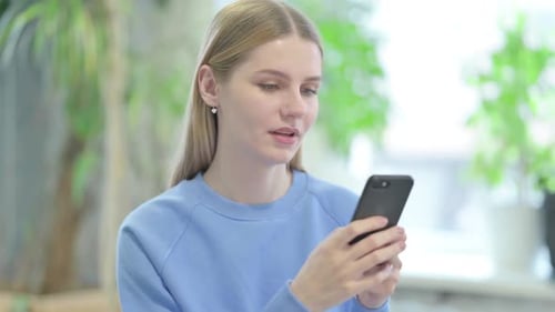 Woman Uses Smartphone, Technology Concept