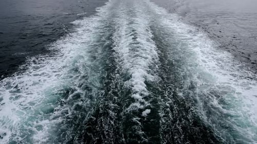 Trail on the Water Leaving Itself a Ship a Huge Liner a Cruise Ship you Can See Seething Water