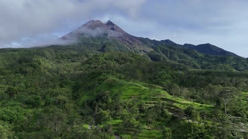 Volcanic Landscape of Merapi Mountain in Central Java