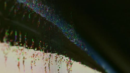 Distorted Glitch on Computer Screen Macro