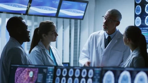 Meeting of the Team of Scientists in the Brain Research Laboratory. Neurologists / Neuroscientists