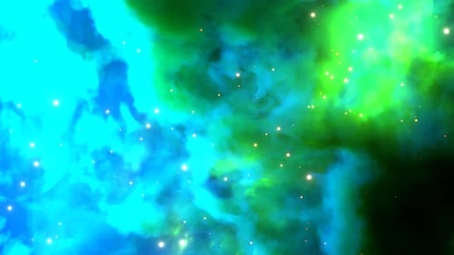 Cyan and Green Beautiful Nebula Background VJ Loop l 4K