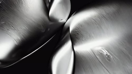 An Abstract Metallic Texture Featuring Dynamic Flowing Shapes in a Visually Striking Manner