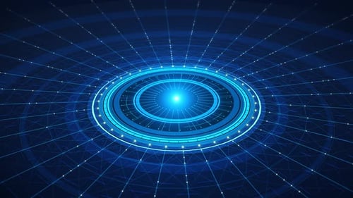 Futuristic Digital Interface Circle Technology Background HUD Interface Radial Data Connections