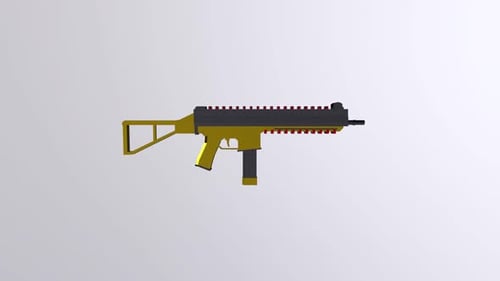 Rifle Gun 3d object rotating loop