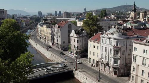 Aerial view of Sarajevo the capital of Bosnia and Herzegovina