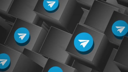 Telegram Logo Animation In Gradient 3D Cubes