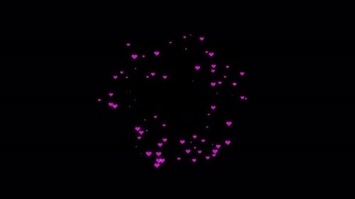 Animated Pink Hearts Particle Loop Background