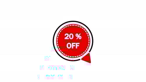 Animated Flat Design 20 Percent Off Discount Badge