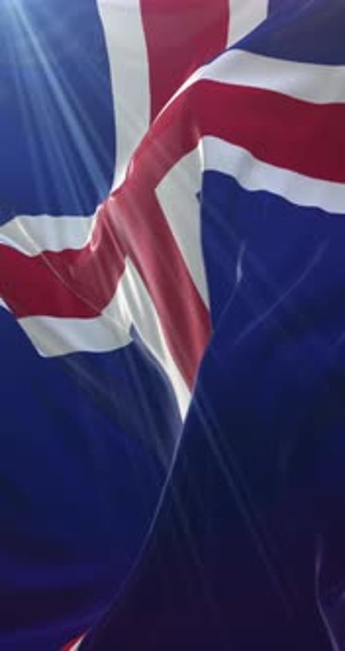 Realistic Waving Iceland Flag Seamless Loop