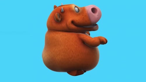 Fun 3D cartoon cow dancing (with alpha channel)