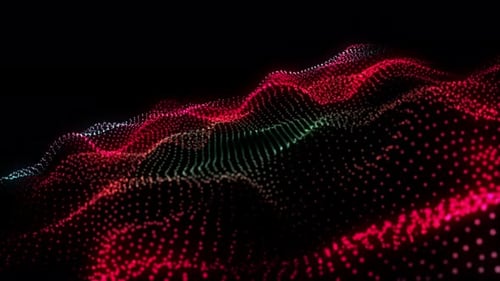Colorful Digital Particles Wave Flow Background Loop V4