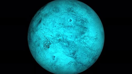planet in space global in sky on the planet rotating