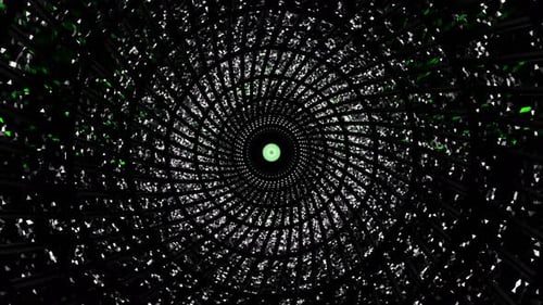 túnel de círculo oscuro verde fondo abstracto visual para música fondo abstracto