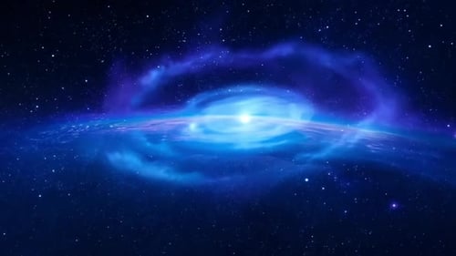 Hermoso espacio con fondo de animación de nebulosa azul