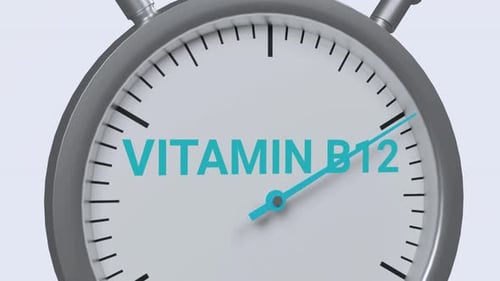 Animated Stopwatch Measuring Vitamin B12