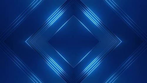 Abstract Blue Neon Geometric Diamond Loop Background