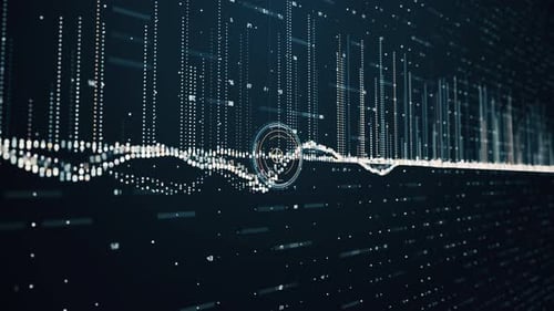 Futuristic Digital Data Visualization Equalizer Animated Background