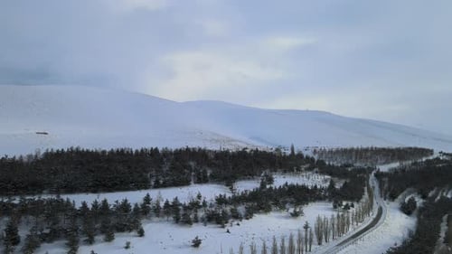 Aerial Winter Snow Mountains