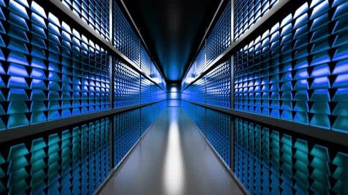 Kühlsystem im Serverraum, das Luft rotiert und bläst