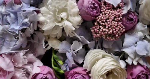 Abstract Floral Arrangement of Colorful Spring Flowers