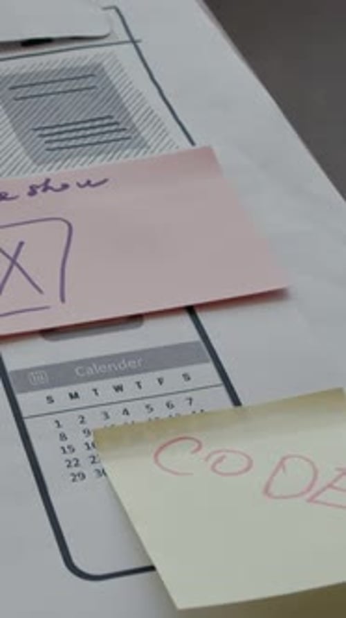 Web Design Sketches with Smartphone for Tech Projects