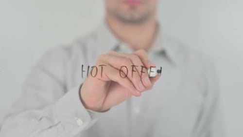 Writing Hot Offer with Marker Close Up