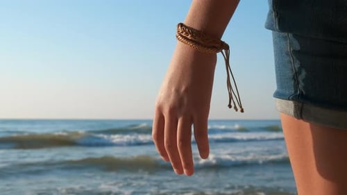 Girl with Vintage Bracelet By Sea