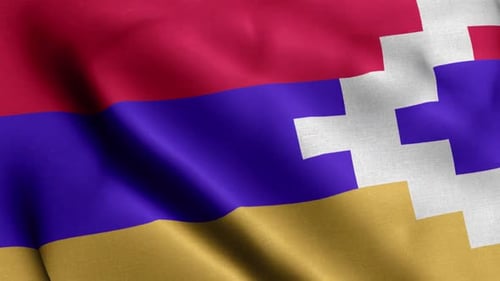 Realistic Waving Flag of Artsakh Republic