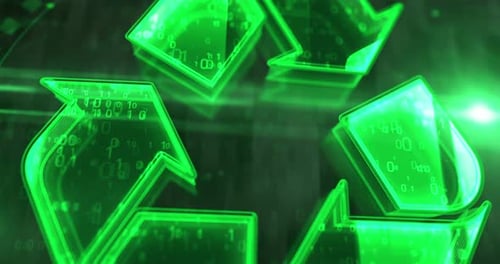 Recycling symbol 3d digital concept loop