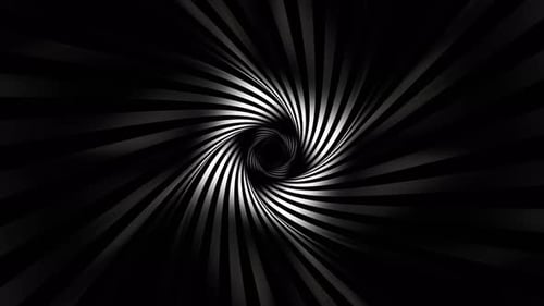 White Striped Spiral Hypnotic Tunnel Background Vj Loop In 4K